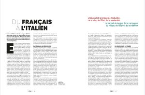 Page d'entrée d'article "Du français à l'italien"