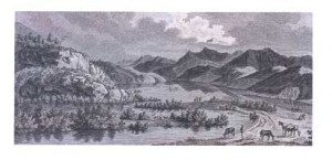 Cette planche du "Voyage pittoresque de France" représente le grand lac de Luc. Outre les pêcheurs dans leur barque (au fond), on peut y voir, sur un îlot au centre, deux hommes occupés à chasser le canard. Collection Musée dauphinois.