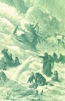 miraculees "Après l'avalanche". Illustration d'Emile Bayard tirée de l'ouvrage