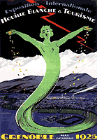 saga Affiche d’Andry-Farcy magnifiant la “fée électricité”, née des eaux du fleuve et répandant sa manne sur Grenoble, consacrée capitale des Alpes, voire “ville sainte de la Houille Blanche” selon l’expression du géographe Raoul Blanchard. Collection Musée dauphinois .